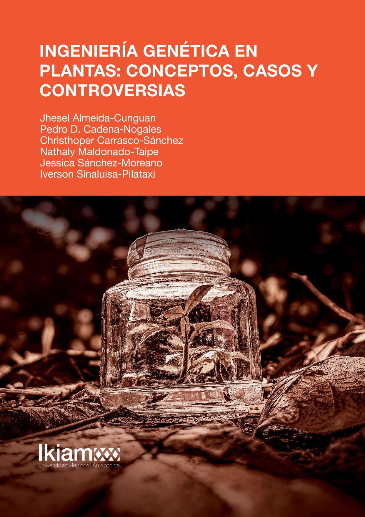 Portada del libro Ingeniería genética en plantas: imagen de una planta enfrascada